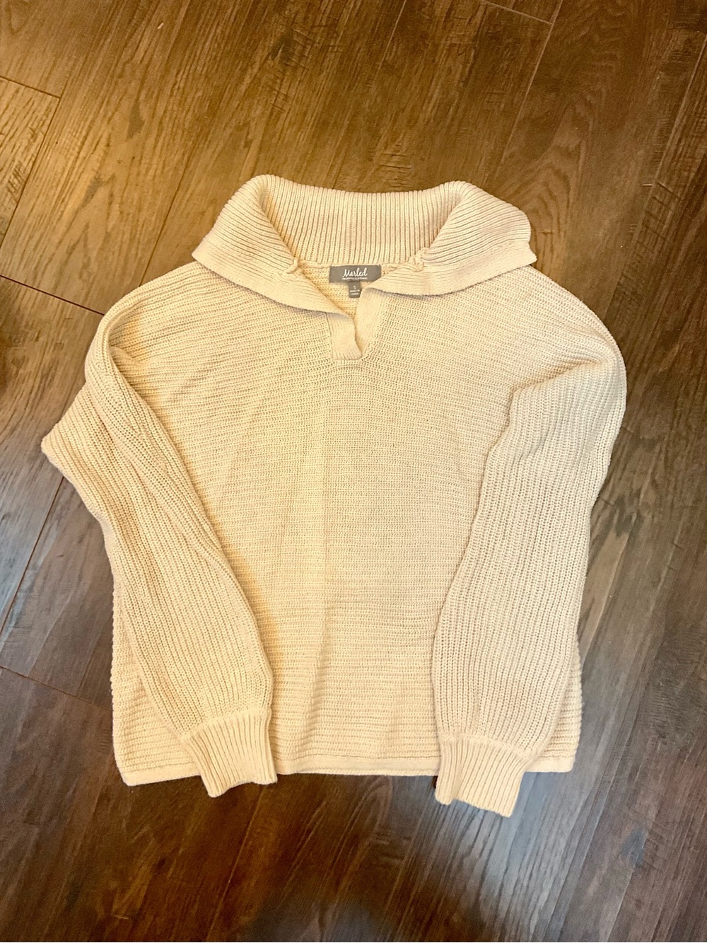 Rails Cream Cowl Collar Knit Sweater